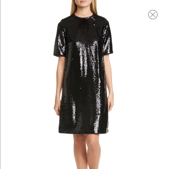 BOSS Dettia Short Sleeve Sequin Shift Dress NWT - Picture 2 of 13
